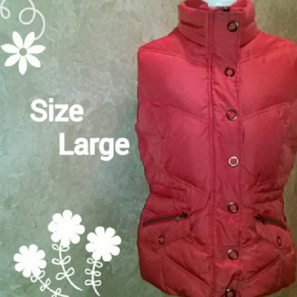 New York Classics Puffy Vest Large Color Peach